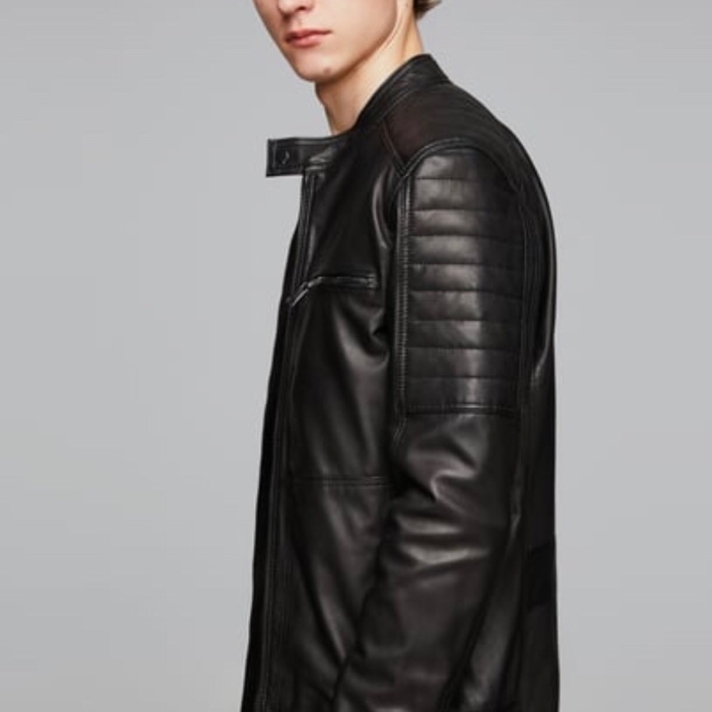 Brand New ZARA men genuine leather jacket - Picture 3 of 7